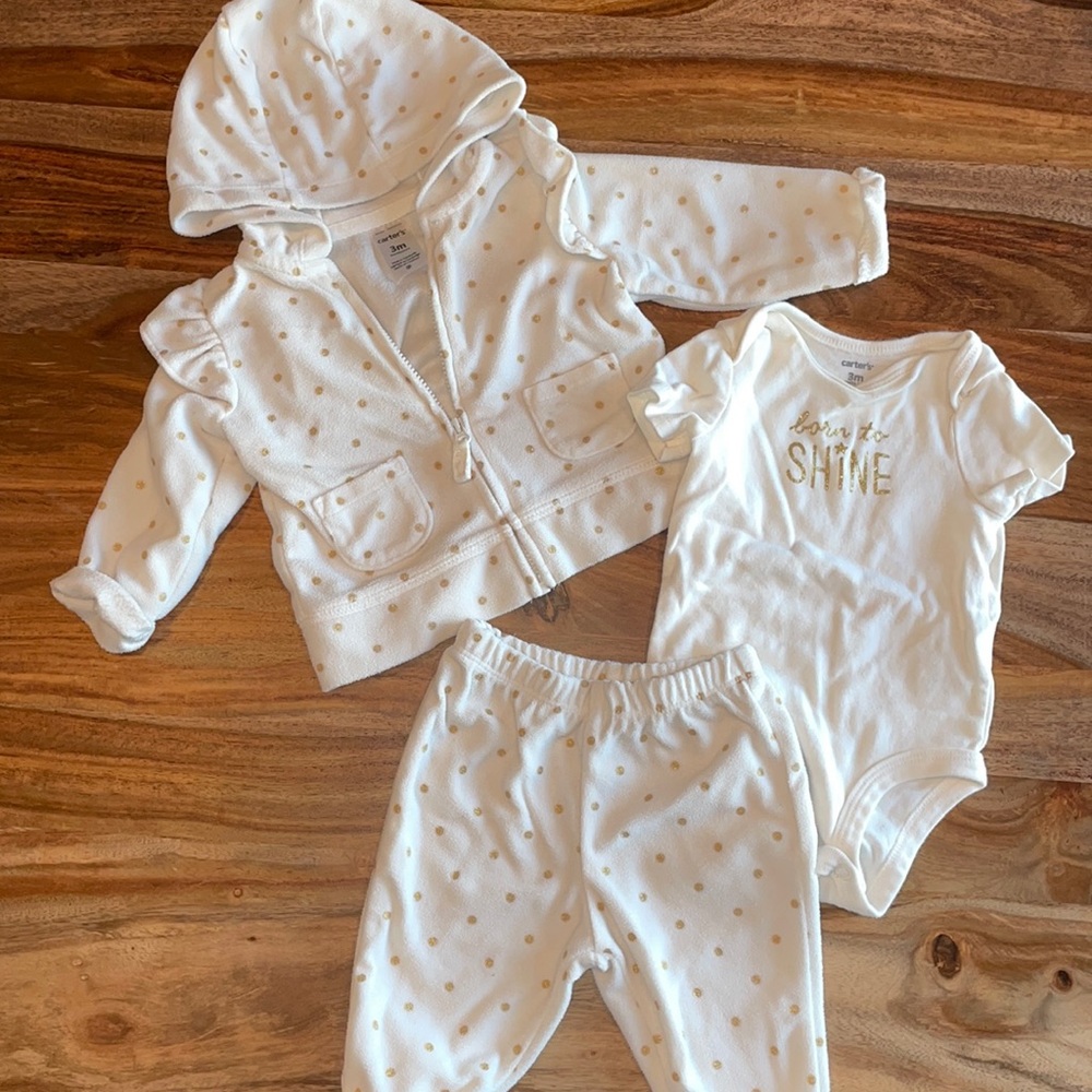 Carter’s Born to Shine 3 Piece Outfit size 0-3 Mon